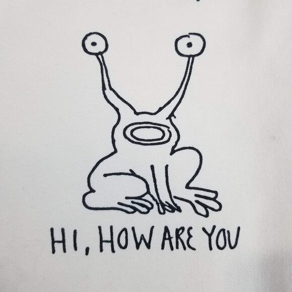 Vans Authentic Chino Mens 30 Cream Daniel Johnston Art Print Pants Loose Fit - Picture 5 of 13